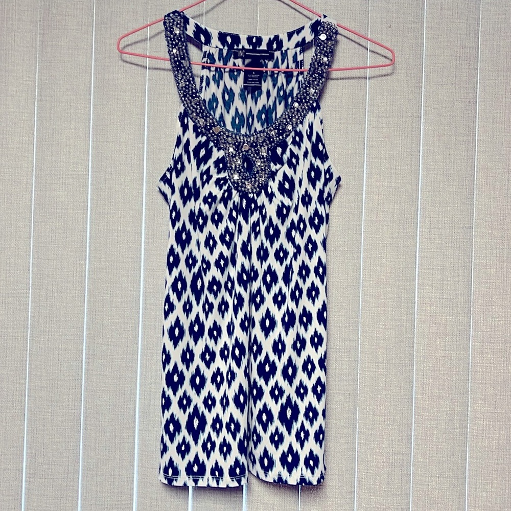 Very good condition I.N.C. top blue beading at top small